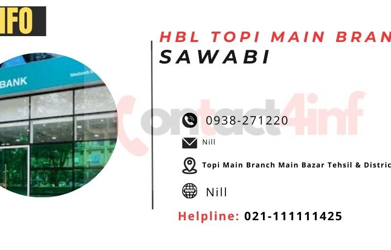  HBL Topi Main Branch Swabi Contact Number & Branch Code