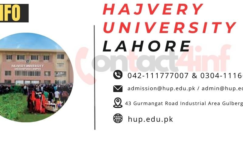 Hajvery University Lahore Contact Number, Location, Address, Admission