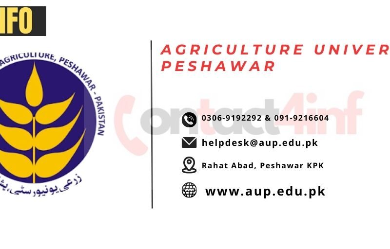 Agriculture University Peshawar Contact No & Official Gmail