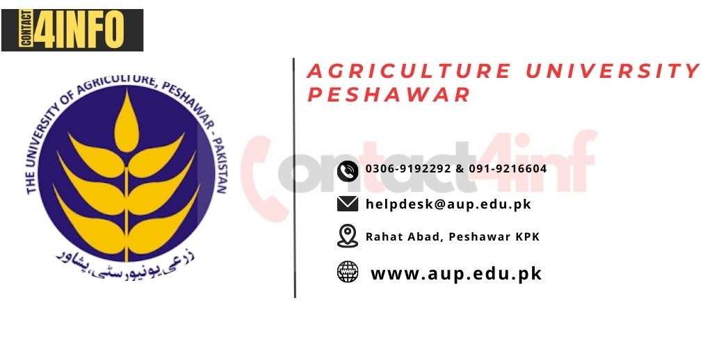 Agriculture University Peshawar Contact No