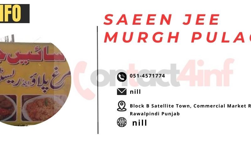 Saeen Jee Murgh Pulao Contact Number & Address