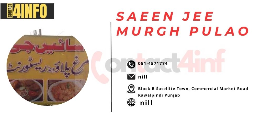 Saeen Jee Murgh Pulao Contact No 